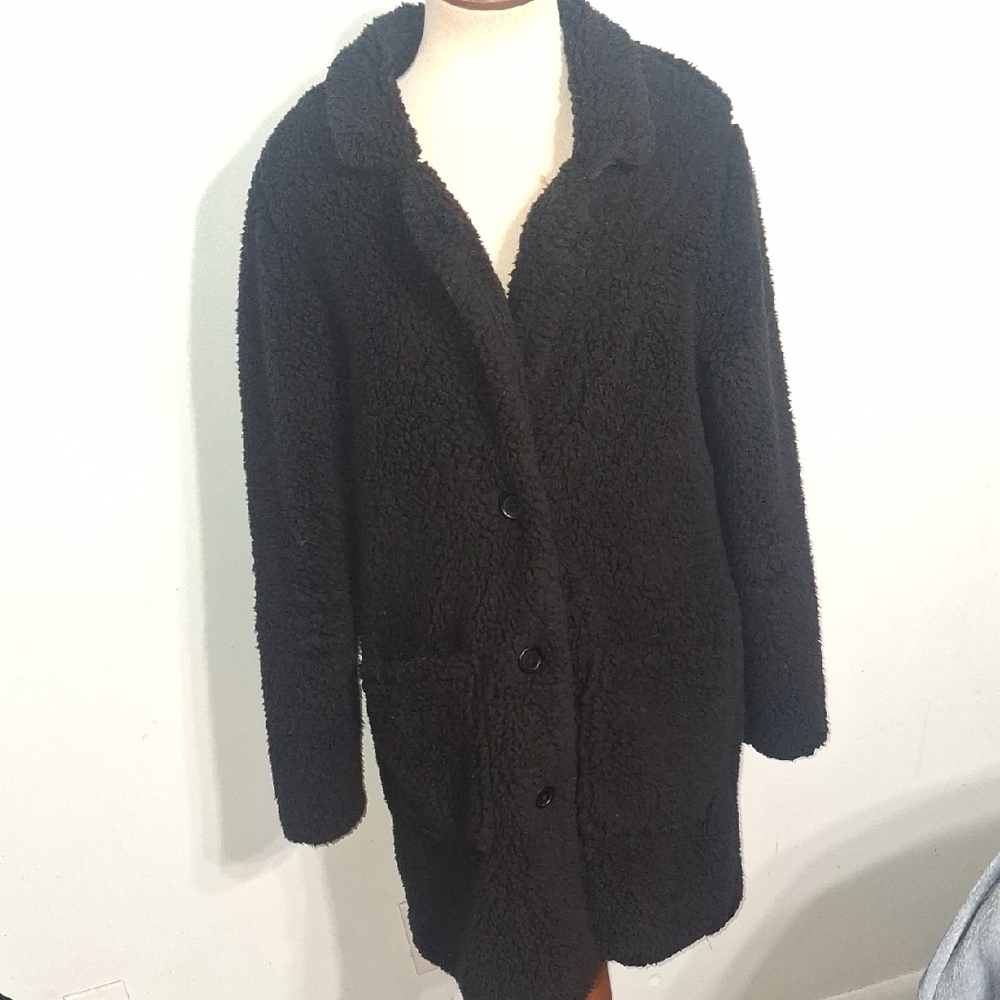 Fashion Nova- Black Teddy Jacket- W Sz Medium